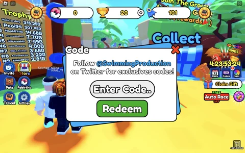 Swimming Simulator codes